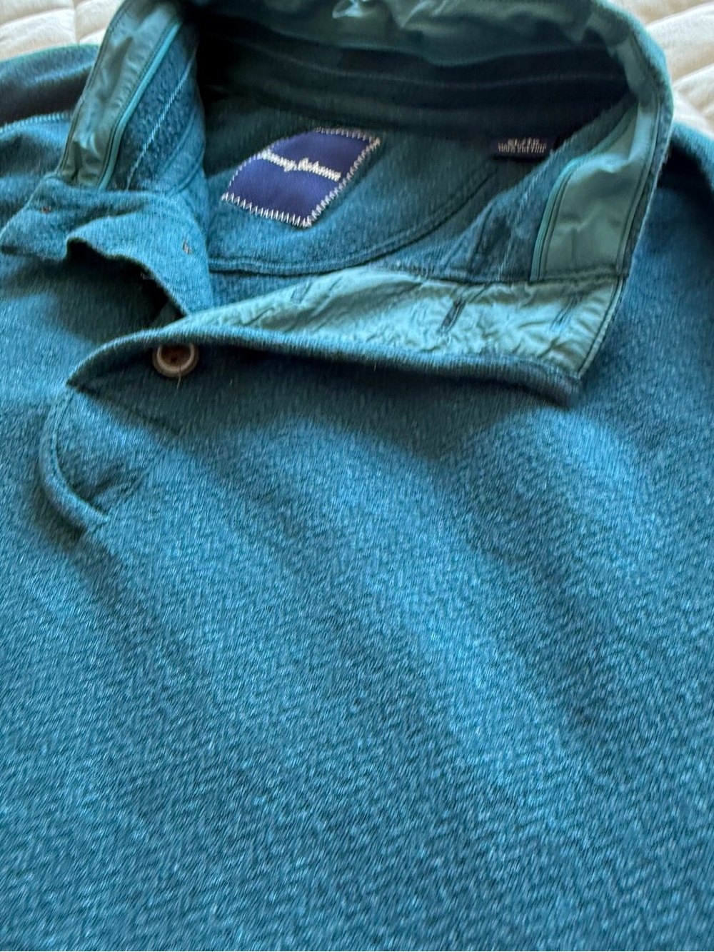 Tommy Bahama Flip Coast Reversible Snap Mock Sweatshirt Blue - Size XL
